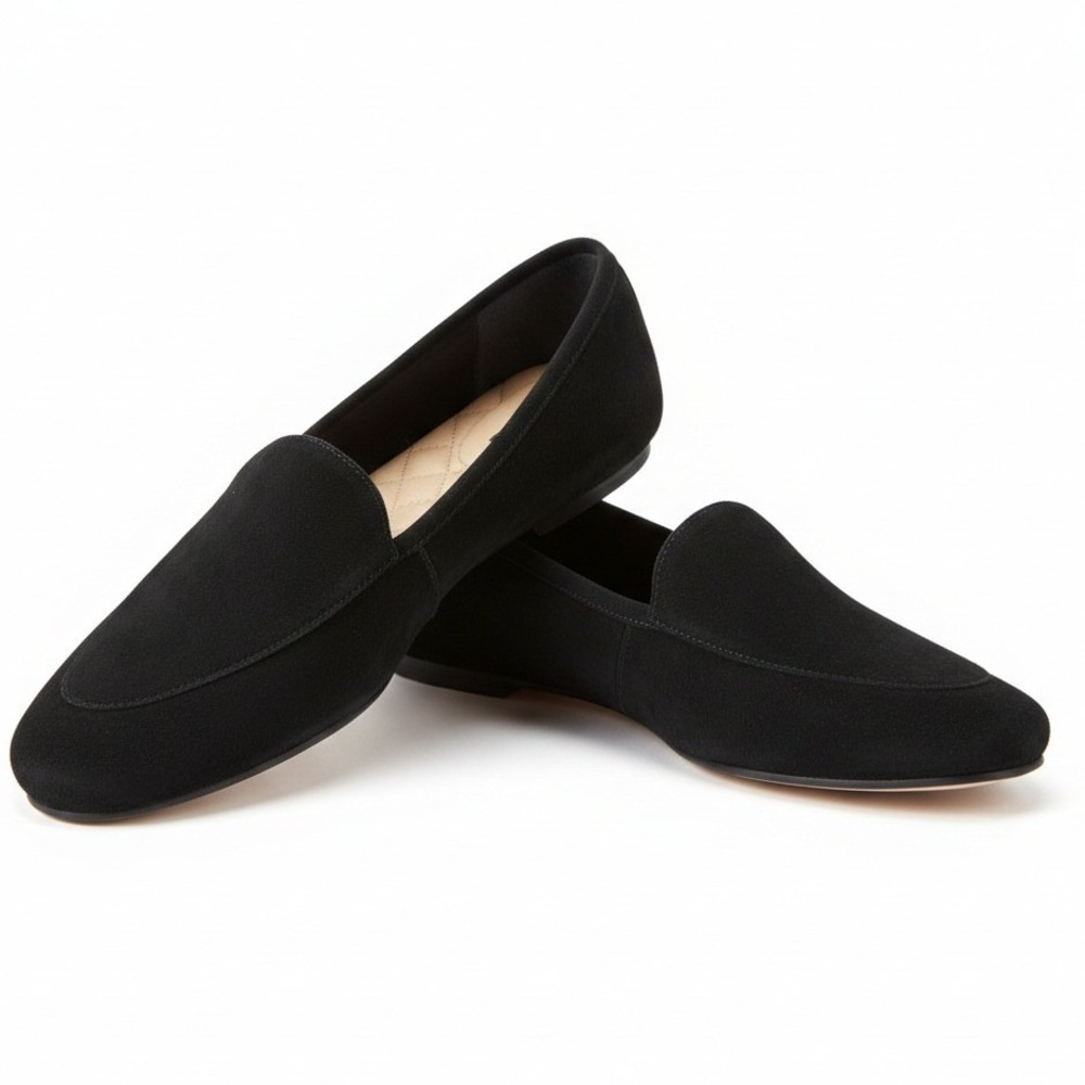 Birdies Starling Loafers Womens 9 Black Suede Leather‎ Lining Comfort Minimalist